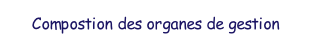 Composition des organes de gestion.